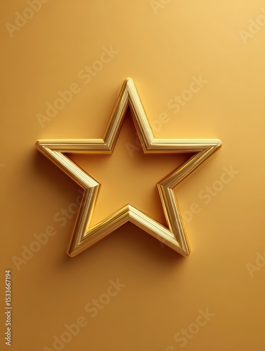 A striking golden star shape on a warm golden background, symbolizing achievement and excellence in design.