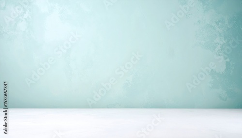 Minimalist studio space with soft blue background interior design empty room calm atmosphere creative inspiration