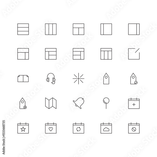 Web and Business Icon Set for Internet Communication and Office Use