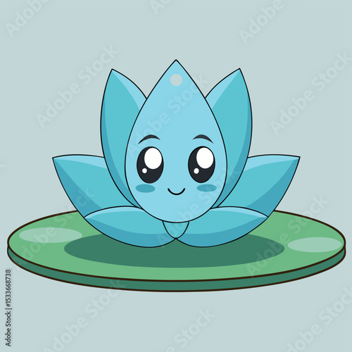 Serene close-up of a water lily floating on an invisible surface, embodying peace and beauty.