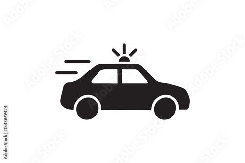 Car Chase silhouette vector with white background