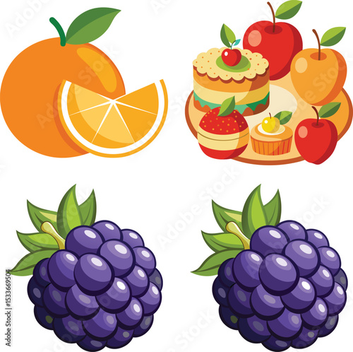 Set of Fresh Fruits
