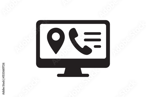 Dispatch System silhouette vector with white background