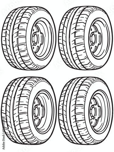 Car tires .eps