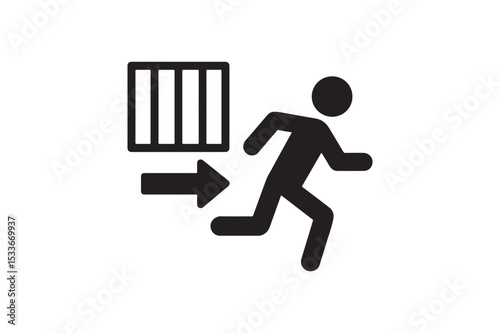 Escape Attempt silhouette vector with white background