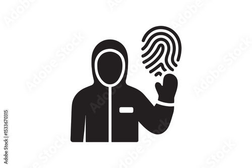 Forensics Expert silhouette vector with white background