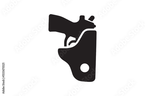 Gun Holster silhouette vector with white background
