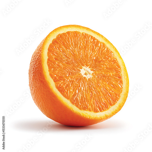 slice of orange isolated on white background photo