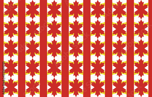 Vibrant maple leaf pattern design graphic art contemporary style digital artwork colorful background visual appeal