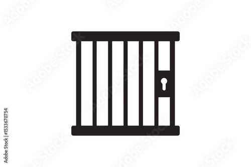 Jail Cell silhouette vector with white background