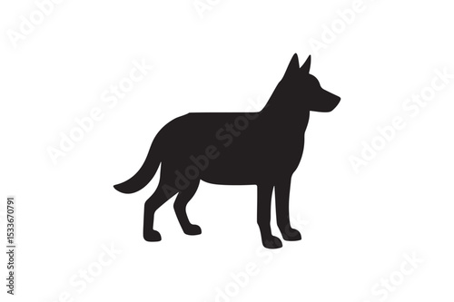 K9 Unit silhouette vector with white background