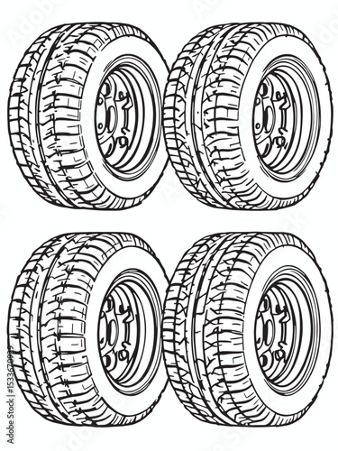 Car tires .eps