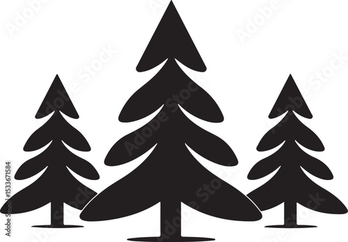 Minimal Pine Tree Vector Art

