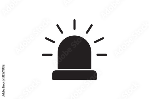 Police Lights silhouette vector with white background