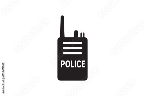 Police Radio silhouette vector with white background