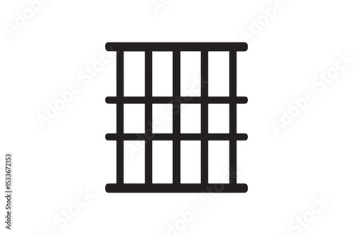Prison Bars silhouette vector with white background