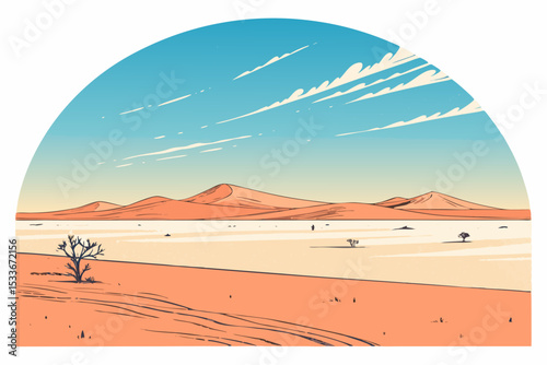 Create a bold, vector illustration of a wide, open Florida sky; emphasize vibrant blues and dramatic cloud formations.