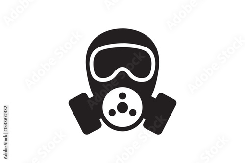 Protective Mask silhouette vector with white background