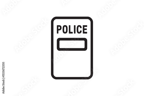 Riot Shield silhouette vector with white background