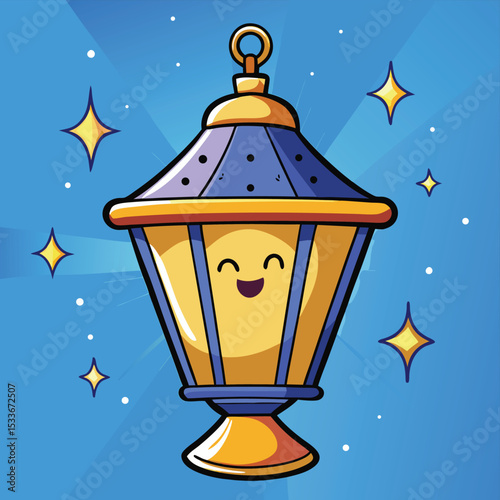 Enchanting magical glowing lantern emitting whimsical light, guiding the way through darkness.