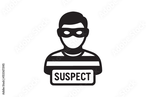 Suspect silhouette vector with white background