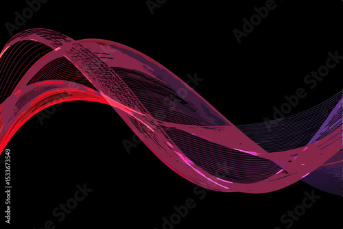 Generate an abstract image dynamic, modern flowing lines in vibrant red and violet hues, creating a sense of movement and energy.  High resolution, sharp details.