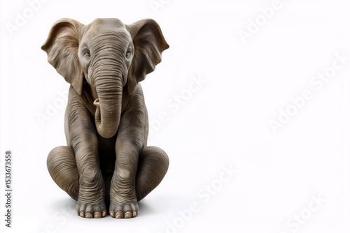 Zen elephant: An adorable elephant appears to be meditating, conveying a sense of calm, relaxation, and the search for inner harmony.