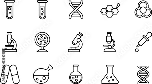 outline icons related to laboratory  linear icon c.eps