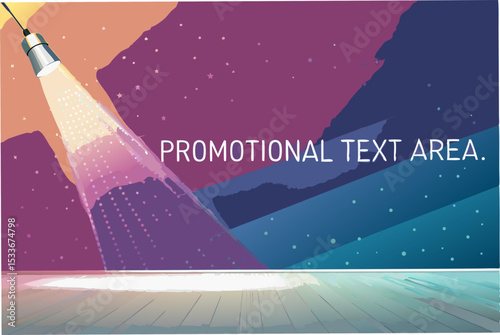 Create a vibrant promotional background featuring a gradient mesh design, illuminated by a spotlight, ideal for advertising.  Include a single, prominent element (1).