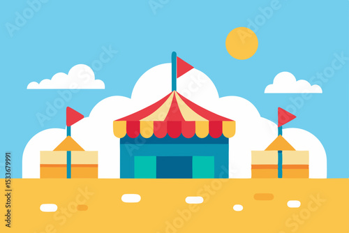 Summer Fun Fair Beachside Carnival Illustration