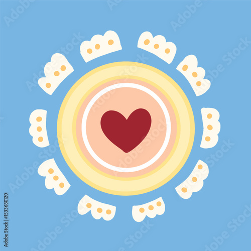 Heart in a circle, perfect for Valentine's Day