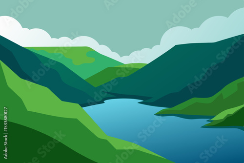 Serene Mountain Lake Landscape A Breathtaking View of Nature's Beauty