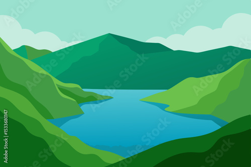 Serene Mountain Lake Landscape A Picturesque View of Nature's Beauty