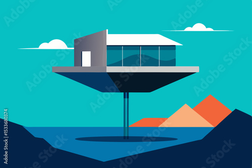 Futuristic Floating House Design Modern Architecture Concept