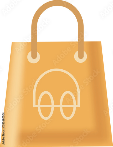 Orange Shopping Bag with Stylized Car Icon