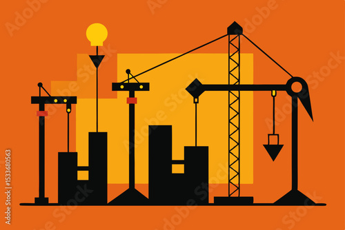 Construction Site Cranes, Buildings, and the Bright Idea of Progress