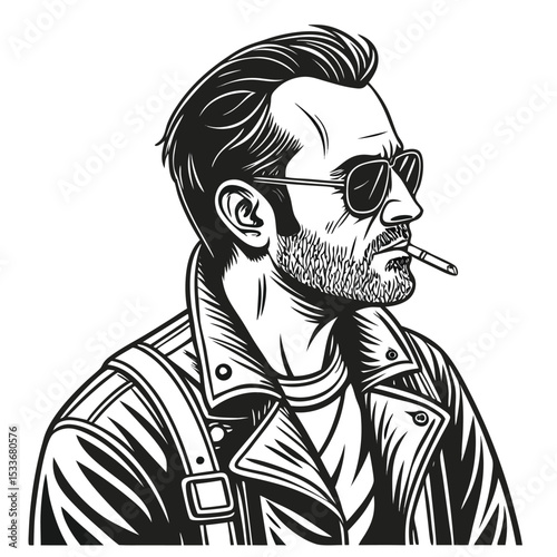 “The Rebel Frame” – Man with Sunglasses and Cigarette
