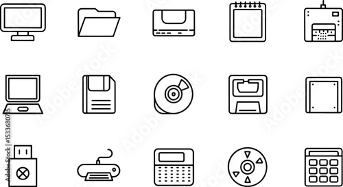 retro computer interface elements set  old pc ui i.eps