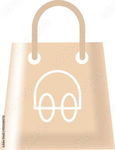  Beige Shopping Bag with Stylized Car Icon