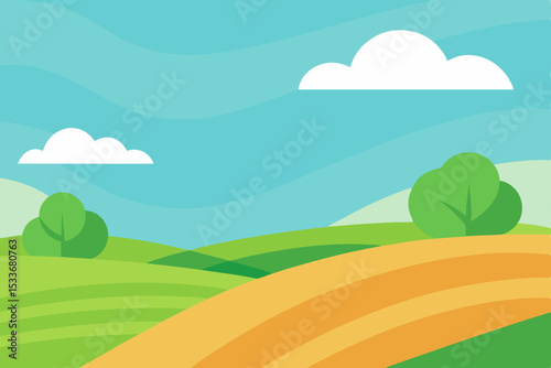 Serene Rolling Hills Landscape A Summer Day's Peaceful Vista
