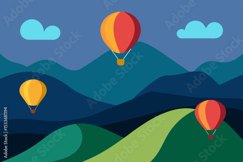 Serene Mountaintop Hot Air Balloon Adventure A Breathtaking Vista