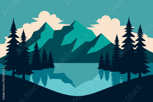 Serene Mountain Lake Landscape Nature's Peaceful Retreat
