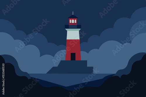 Lighthouse Guiding Through Stormy Night A Beacon of Hope and Safety