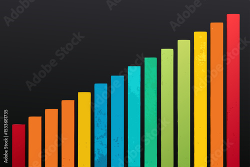 Design a visually striking image featuring vertical bars in a staggered, asymmetrical layout, with a vibrant, "popping" color scheme.  Emphasis on bold, contrasting colors.