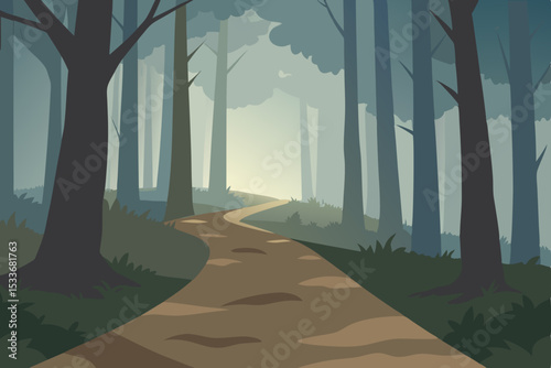 Misty Forest Path A Serene Journey Through Nature's Embrace