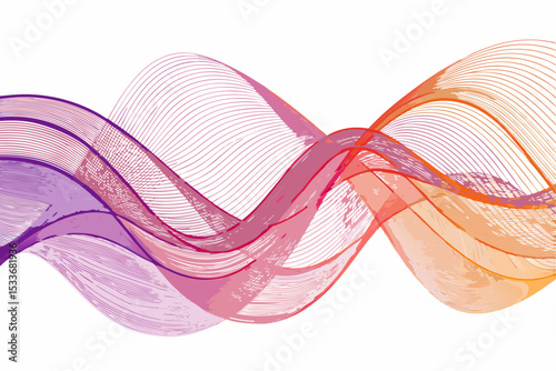 Create a vibrant, abstract wave vector mesh design.  Employ a dynamic, colorful gradient.  High resolution, detailed texture.