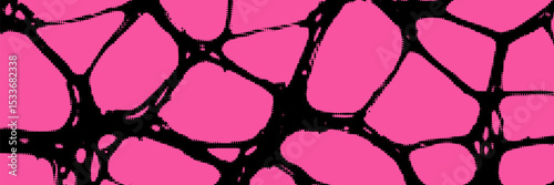 Y2k neo-tribal graphic shape on a pink background. Black halftone grange element. Vector sigilism pattern design template.
