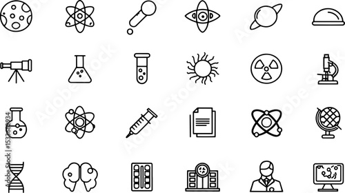 science icon set  containing biology  laboratory  .eps