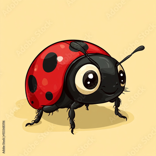 ladybug on light background 

