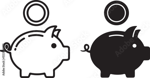 Pink cartoon piggy bank with coins symbolizes saving money for future investment and wealth